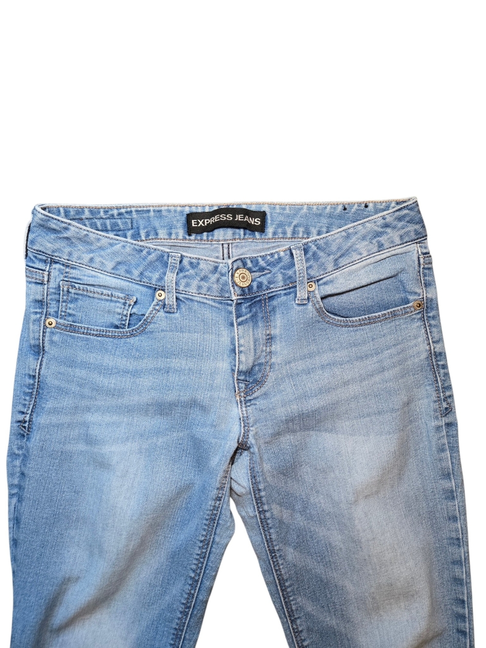 Express Skinny Stella Low Rise Light Wash Straight Leg Jeans - Picture 2 of 8